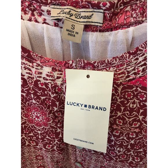 NWT Lucky Brand Boho Tunic Shift Dress Small Patchwork Paisley Floral Cottage - Picture 6 of 6